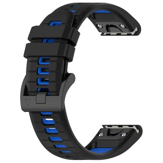 For Garmin Fenix 8 AMOLED 43mm Sports Two-Color 20mm Silicone Watch Band(Black+Blue) by bashfashion