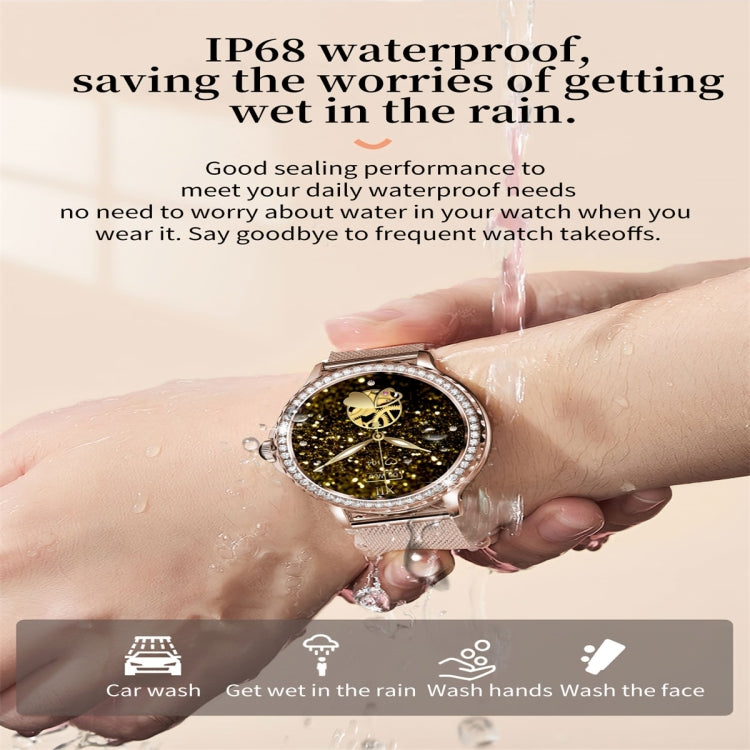 NX19 1.3 inch IP68 Waterproof Color Screen Smart Watch,Support Heart Rate / Blood Pressure / Blood Oxygen Monitoring(Gold) by bashfashion