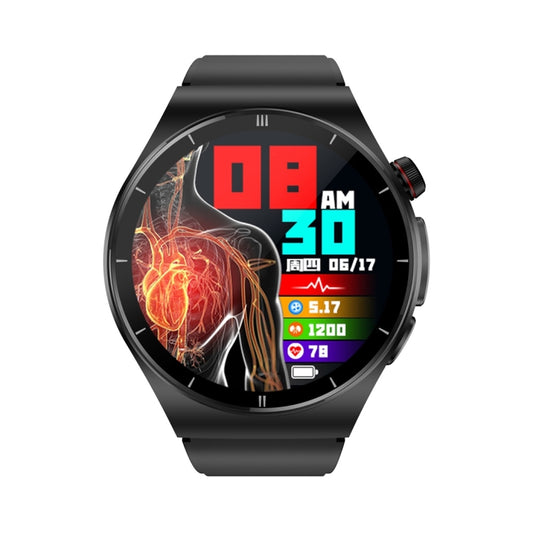 ET340 1.46 inch Color Screen Smart Silicone Strap Watch,Support Blood Oxygen / Blood Glucose / Uric Acid Measurement / Blood Lipid Monitoring(Black) by bashfashion