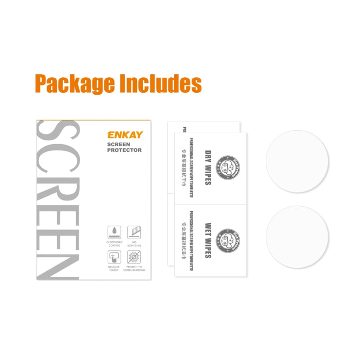 For Samsung Galaxy Watch6 / Watch7 44mm 2pcs ENKAY 0.2mm 9H Tempered Glass Screen Protector Watch Film by ENKAY