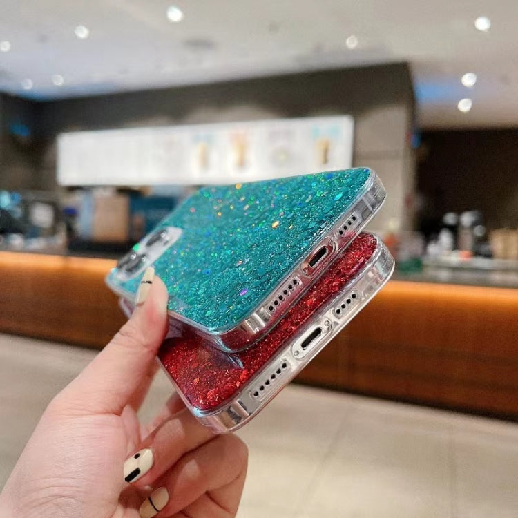 For iPhone 16e Glitter Sequins Epoxy TPU Phone Case(Blue) by bashfashion