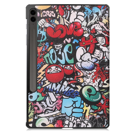 For Samsung Galaxy Tab S9 FE+ 12.4 JUNSUNMAY Custer Painted 3-Fold Stand Leather Smart Tablet Case(Graffiti) by JUNSUNMAY