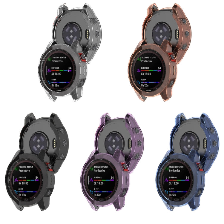 For Garmin Fenix 7X Pro Half-Package TPU Watch Protective Case(Transparent) by bashfashion