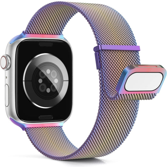 For Apple Watch SE 2022 44mm Milan Double Magnetic Steel Mesh Watch Band(Color) by bashfashion