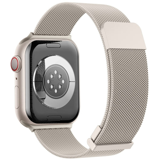 For Apple Watch 4 40mm Milan Double Magnetic Steel Mesh Watch Band(Starlight Color) by bashfashion