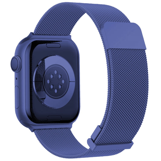 For Apple Watch 4 40mm Milan Double Magnetic Steel Mesh Watch Band(Blue) by bashfashion