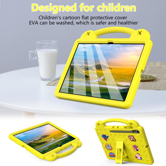 For Samsung Galaxy Tab S10 FE+ Handle Kickstand Children EVA Shockproof Tablet Case(Yellow) by bashfashion