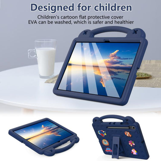 For Samsung Galaxy Tab S10 FE+ Handle Kickstand Children EVA Shockproof Tablet Case(Navy Blue) by bashfashion