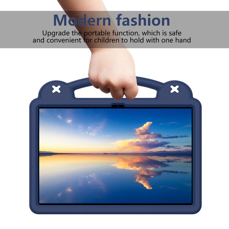 For Samsung Galaxy Tab S10 FE+ Handle Kickstand Children EVA Shockproof Tablet Case(Navy Blue) by bashfashion