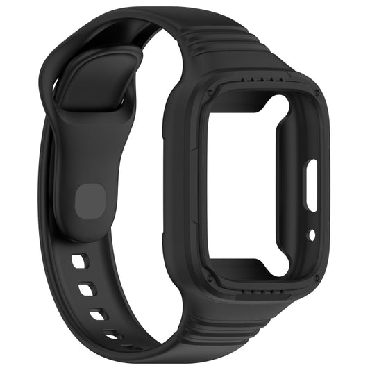 For Redmi Watch 3 Lite Integrated Fully Enclosed Silicone Watch Band(Black) by bashfashion