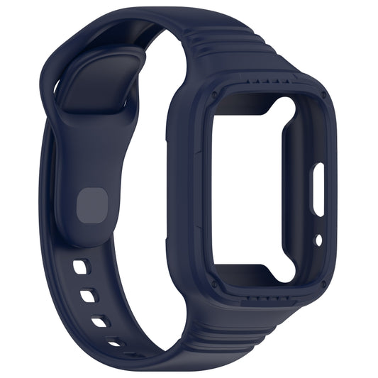 For Redmi Watch 3 Lite Integrated Fully Enclosed Silicone Watch Band(Ink Blue) by bashfashion