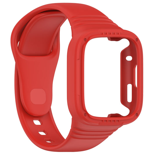 For Redmi Watch 3 Integrated Fully Enclosed Silicone Watch Band(Red) by bashfashion