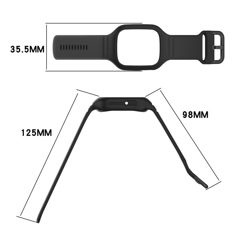 For Honor Watch 4 Integrated Fully Enclosed Silicone Watch Band(Black) by bashfashion