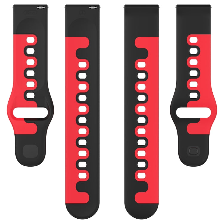 For SUUNTO 9 Peak Pro 22mm Double Color Silicone Watch Band(Pink+White) by bashfashion