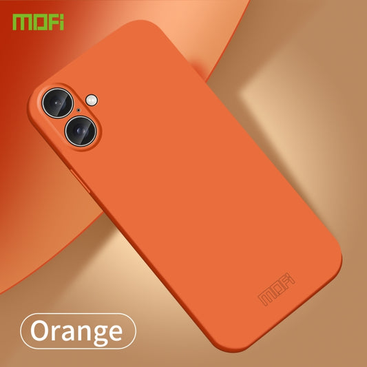 For iPhone 16 MOFI Qin Series Skin Feel All-inclusive PC Phone Case(Orange) by MOFI