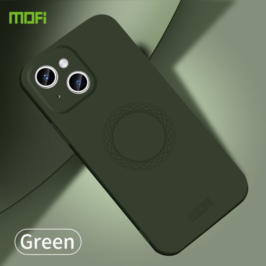 For iPhone 15 MOFI Qin Series Skin Feel All-inclusive Silicone Phone Case(Green) by MOFI