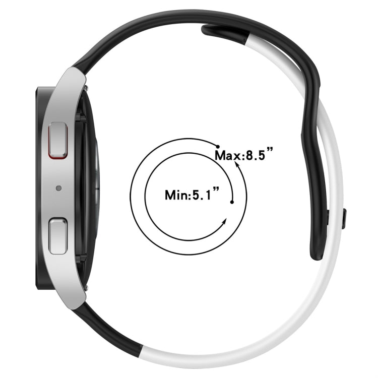 For Samsung Galaxy Watch3 41mm 20mm Double Color Silicone Watch Band(Black+Red) by bashfashion