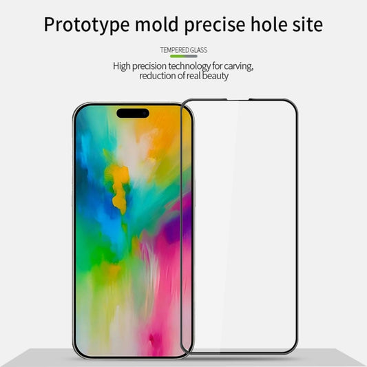 For iPhone 16 Plus MOFI 9H 3D Explosion-proof Curved Screen Tempered Glass Film(Black) by MOFI