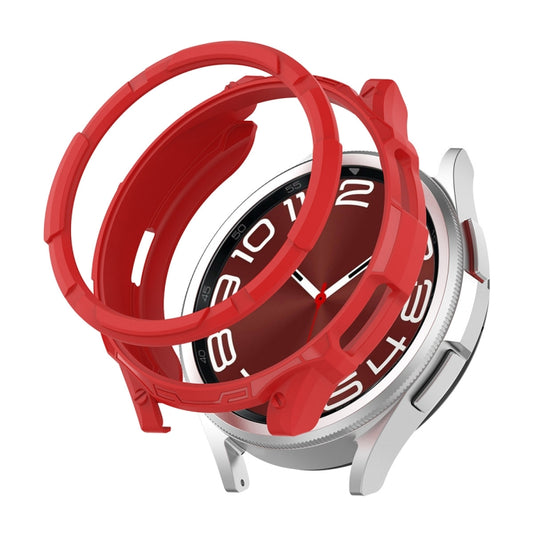 For Samsung Galaxy Watch6 Classic 47mm ENKAY Hat-Prince 2 in 1 TPU Armor Watch Case + 0.2mm 9H Tempered Glass Screen Protector(Red) by ENKAY