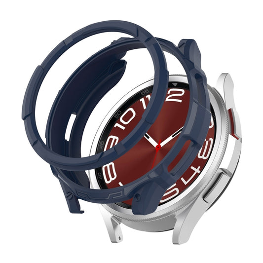 For Samsung Galaxy Watch6 Classic 47mm ENKAY Hat-Prince 2 in 1 TPU Armor Watch Case + 0.2mm 9H Tempered Glass Screen Protector(Dark Blue) by ENKAY