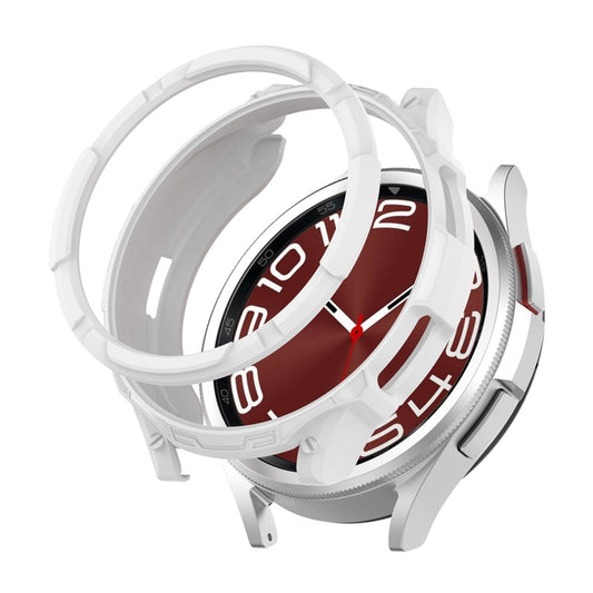 For Samsung Galaxy Watch6 Classic 43mm ENKAY Hat-Prince 2 in 1 TPU Armor Watch Case + 0.2mm 9H Tempered Glass Screen Protector(White) by ENKAY