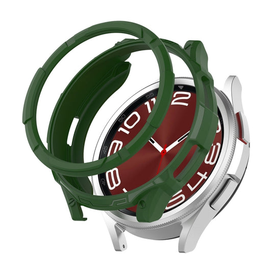 For Samsung Galaxy Watch6 Classic 43mm ENKAY Hat-Prince 2 in 1 TPU Armor Watch Case + 0.2mm 9H Tempered Glass Screen Protector(Dark Green) by ENKAY