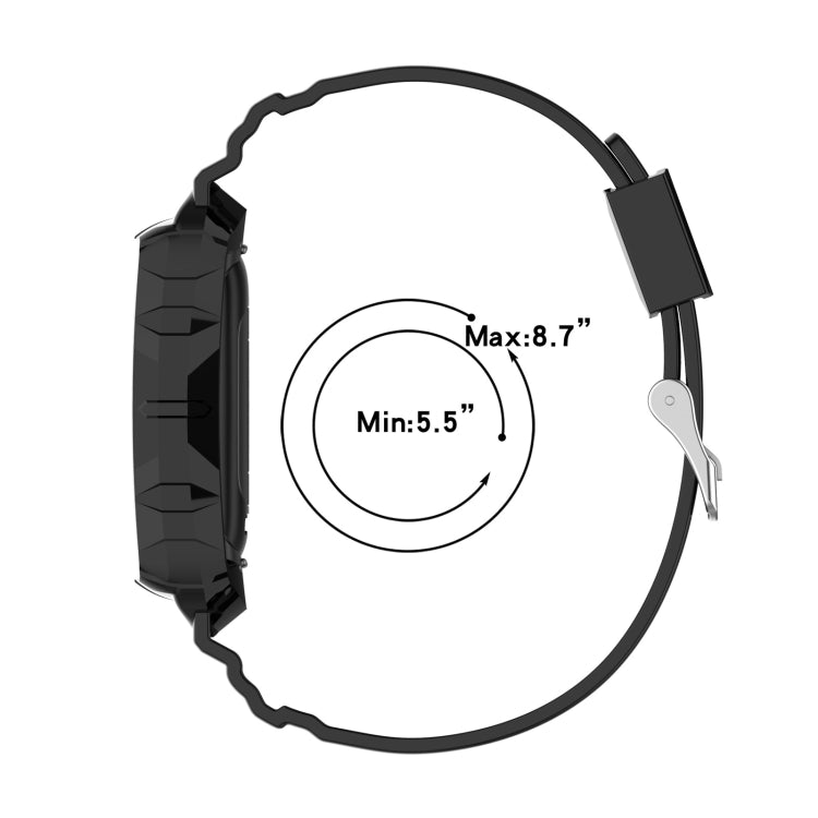 For Fitbit Charge 6 / 5 / 4 / 3 Armor Integrated TPU Watch Band(Black) by bashfashion