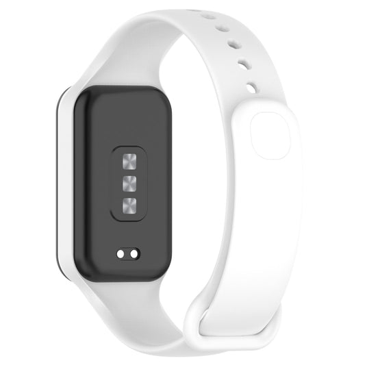 For Xiaomi Mi Band 8 Active Solid Color Integrated Silicone Watch Band(White) by bashfashion