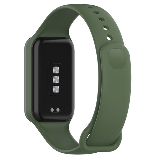 For Xiaomi Mi Band 8 Active Solid Color Integrated Silicone Watch Band(Army Green) by bashfashion