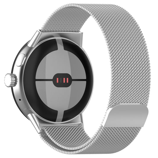 For Google Pixel Watch 2 Milan Magnetic Steel Mesh Watch Band(Silver) by bashfashion