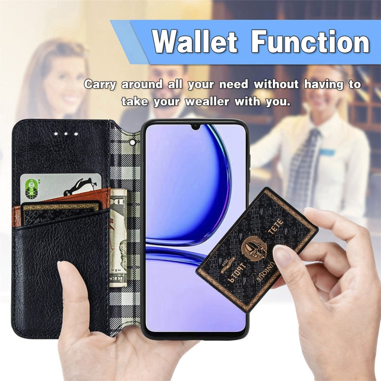 For Realme 11 5G Global Cubic Grid Pressed Magnetic Leather Phone Case(Grey) by bashfashion