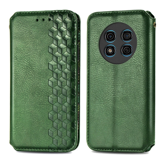 For Ulefone Note 15 Cubic Grid Pressed Magnetic Leather Phone Case(Green) by bashfashion
