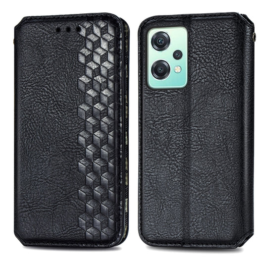 For OnePlus Nord CE 2 Lite 5G Cubic Grid Pressed Magnetic Leather Phone Case(Black) by bashfashion