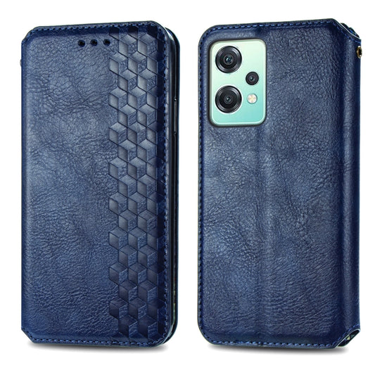 For OnePlus Nord CE 2 Lite 5G Cubic Grid Pressed Magnetic Leather Phone Case(Blue) by bashfashion