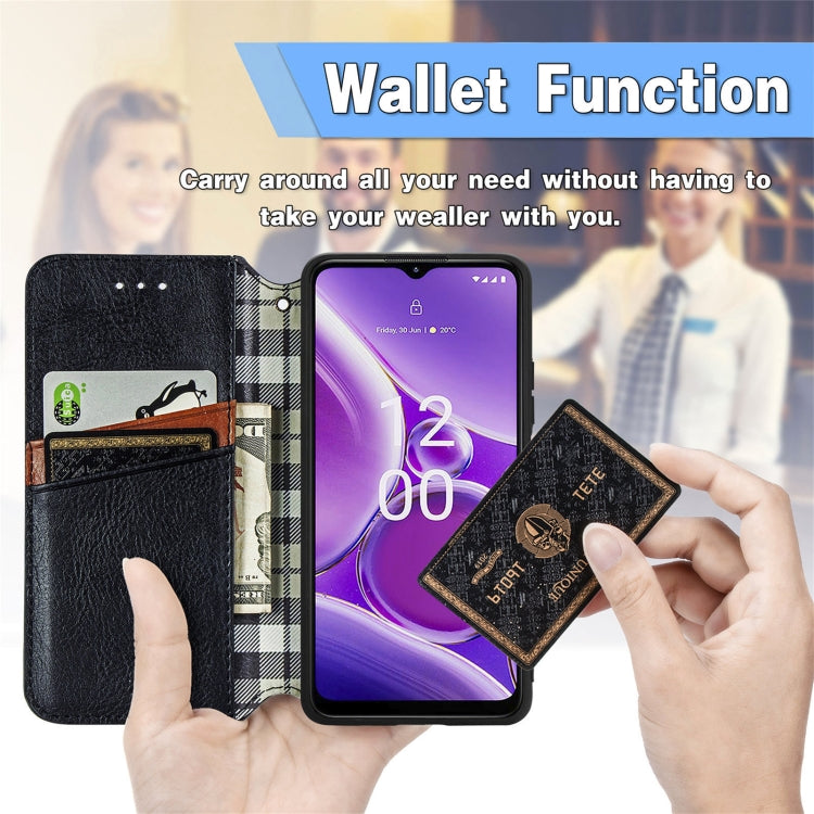 For Nokia G42 Cubic Grid Pressed Magnetic Leather Phone Case(Grey) by bashfashion