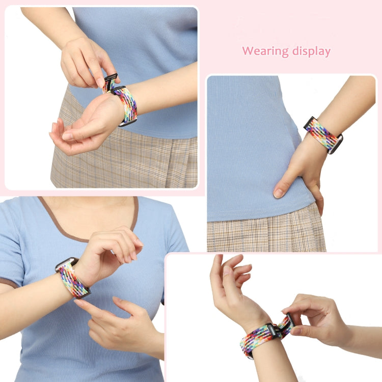 For Apple Watch SE 2023 44mm Nylon Woven Magnetic Fold Buckle Watch Band(W Seven Colors) by bashfashion