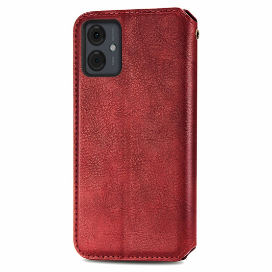 For Motorola Moto G14 Cubic Grid Pressed Magnetic Leather Phone Case(Red) by bashfashion