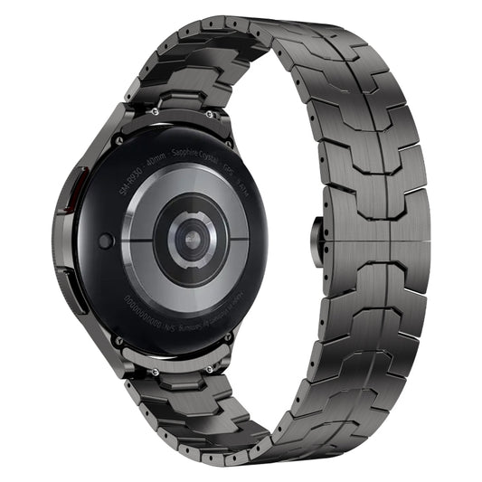 For Samsung Galaxy Watch 6 40 / 44mm Lron Man Curved Connection Stainless Steel Watch Band(Gray) by bashfashion