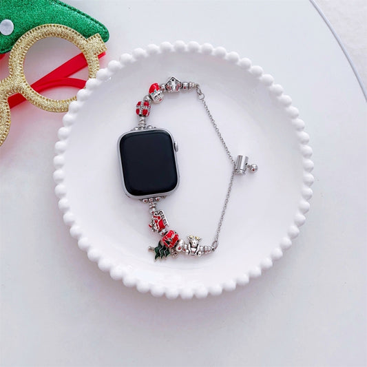 For Apple Watch Series 6 44mm Zinc Alloy Christmas Watch Band(Green) by bashfashion