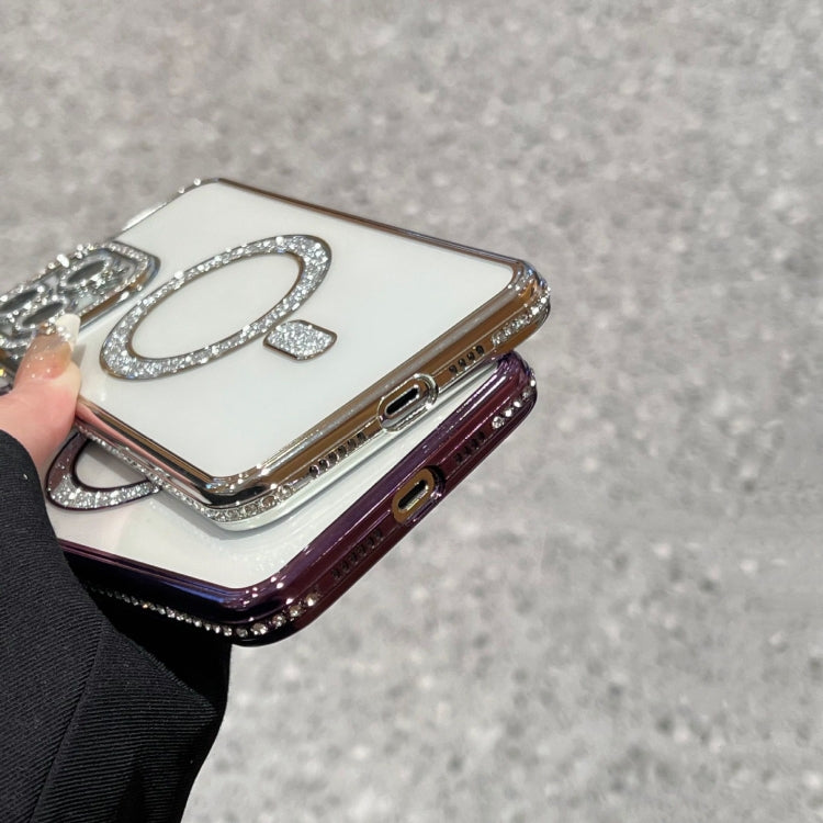 For iPhone 16e Diamond Plated MagSafe TPU Phone Case(Silver) by bashfashion