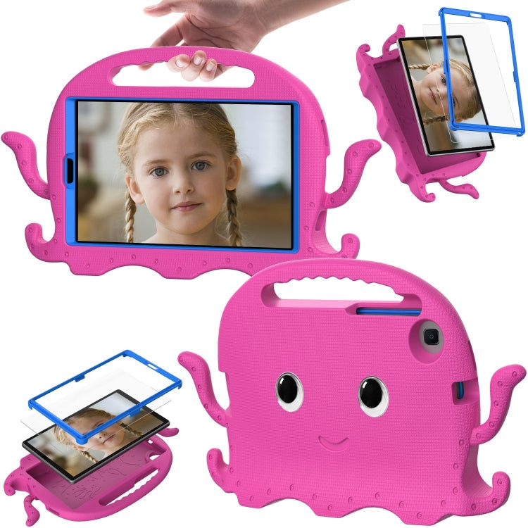 For Samsung Galaxy Tab A11 / A9 Octopus Style EVA Hybrid PC Shockproof Tablet Case with Strap(RoseRed) by bashfashion