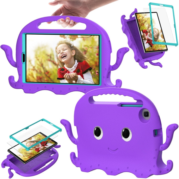 For Samsung Galaxy Tab A11 / A9 Octopus Style EVA Hybrid PC Shockproof Tablet Case with Strap(Purple) by bashfashion