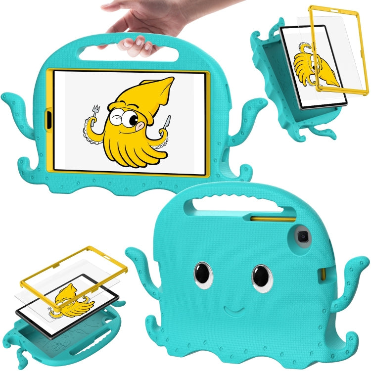 For Samsung Galaxy Tab A11 / A9 Octopus Style EVA Hybrid PC Shockproof Tablet Case with Strap(Glacial Green) by bashfashion