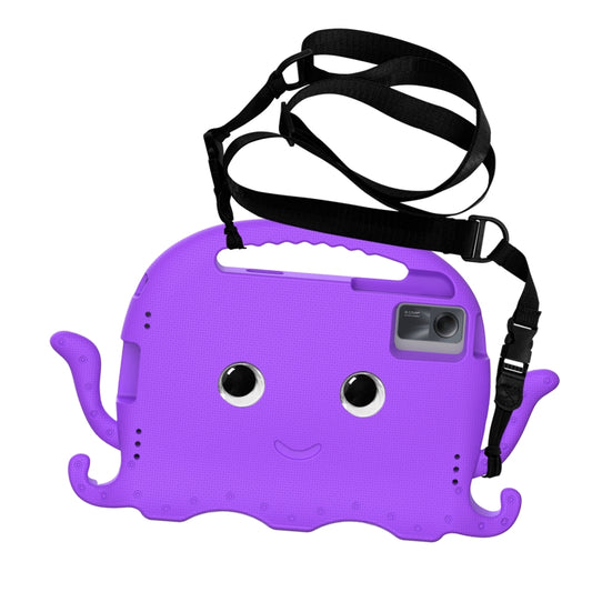 For Samsung Galaxy Tab A11+ / A9+ Octopus Style EVA Hybrid PC Shockproof Tablet Case with Strap(Purple) by bashfashion