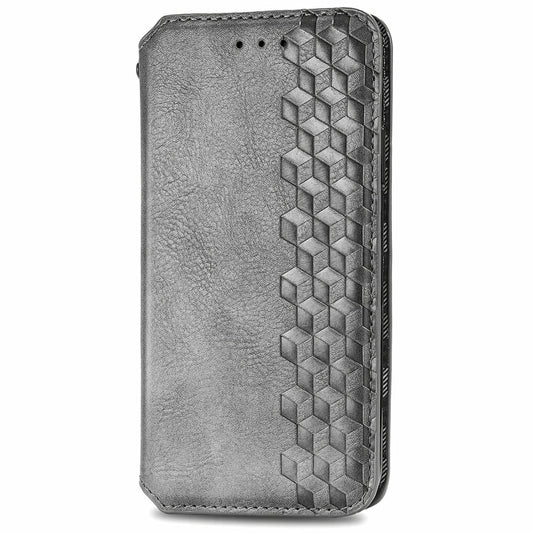 For Samsung Galaxy A05s Cubic Grid Pressed Magnetic Leather Phone Case(Grey) by bashfashion