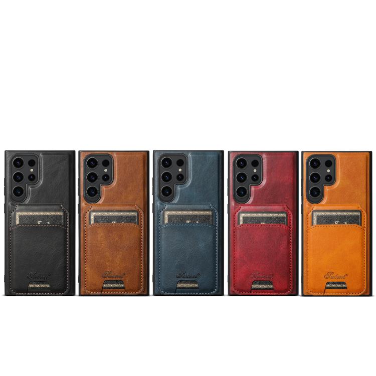 For Samsung Galaxy Note20 5G Suteni H15 Oil Eax Leather Detachable Wallet Back Phone Case(Khaki) by Suteni