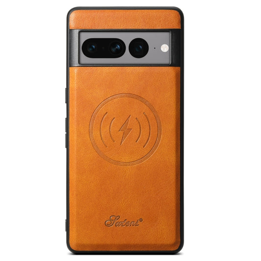 For Google Pixel 8 Pro Suteni H15 Oil Eax Leather Detachable Wallet Back Phone Case(Khaki) by Suteni