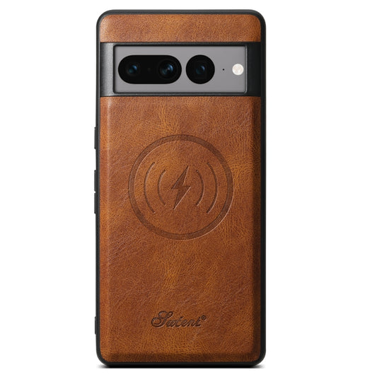 For Google Pixel 8a Suteni H15 Oil Eax Leather Detachable Wallet Back Phone Case(Brown) by Suteni