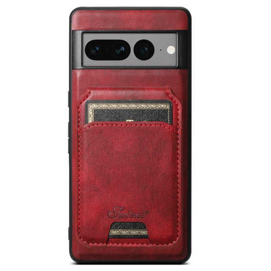 For Google Pixel 10 Pro XL Suteni H15 Oil Eax Leather Detachable Wallet Back Phone Case(Red) by Suteni