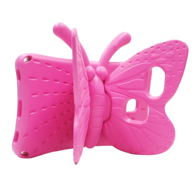 For Samsung Galaxy Tab A11 / A9 Butterfly Bracket Kids EVA Shockproof Tablet Case(Rose Red) by bashfashion